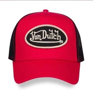 NWT Von‎ Dutch Red and Black Mesh Cap
